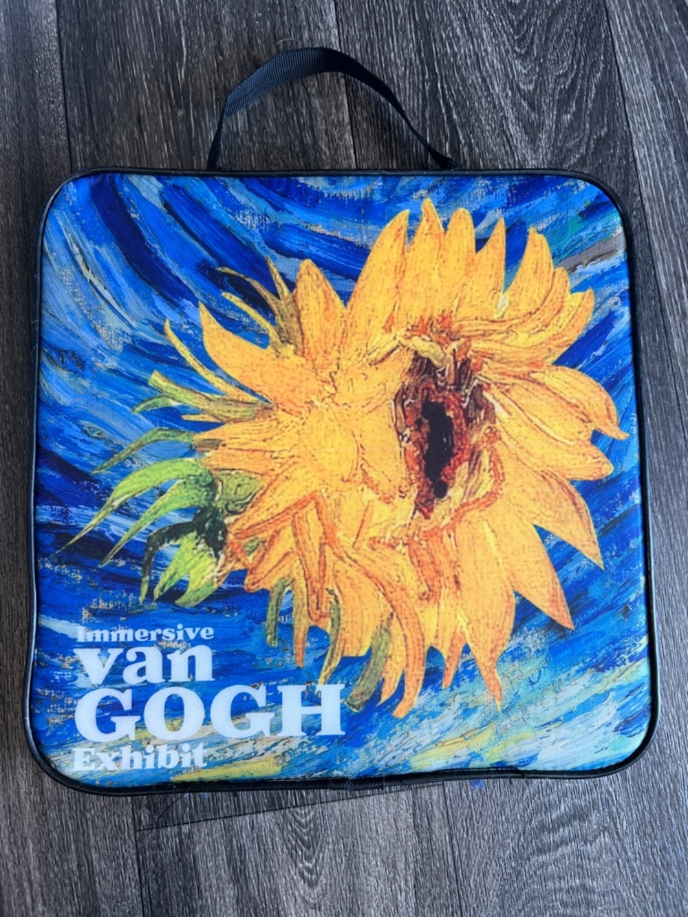 Van Gogh Sunflower Floor cushion- Blue & Yellow immersive exhibit souvenir
